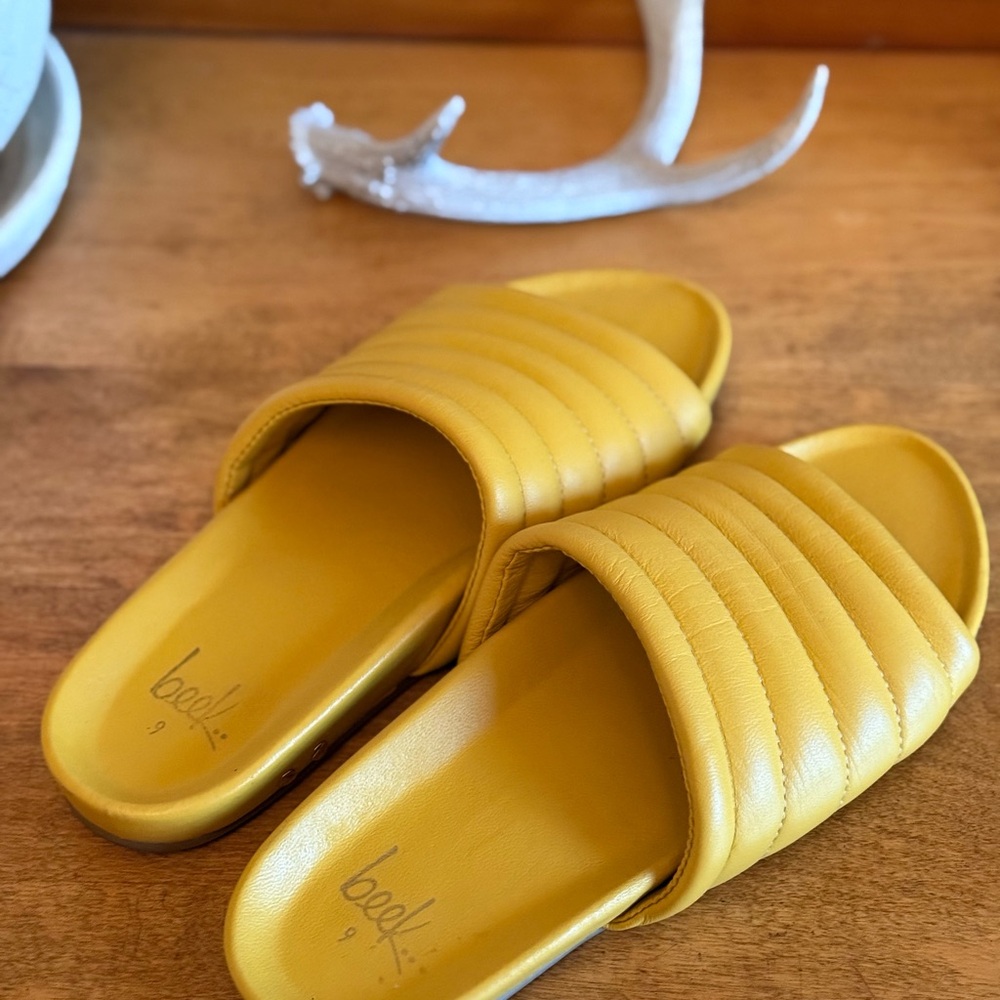 Yellow Beek Slide Sandals
